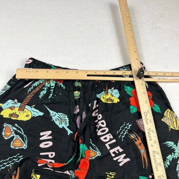 Nicole Miller Linen Shorts No Problem Jamaica Vacation Summer Drawstring Waist S - Picture 8 of 11